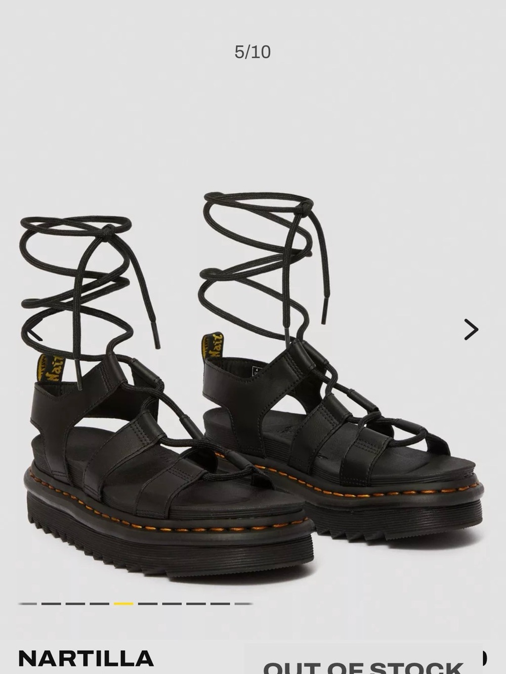 Dr. Martens Black Leather Platform Gladiator Sandals - Picture 6 of 14